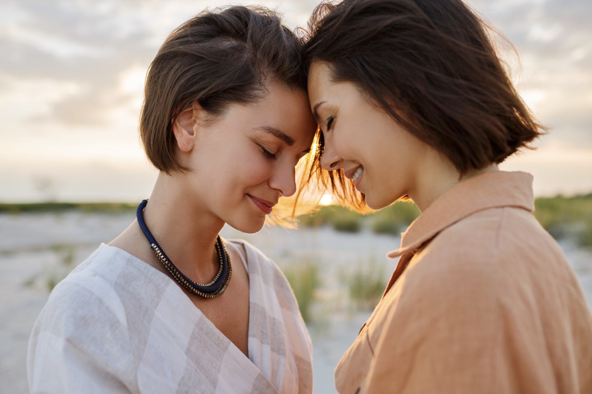 Portrait of a smiling female couple